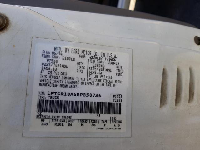 Photo 10 from auction – 1994 FORD RANGER with VIN 1FTCR10A6RPB58736