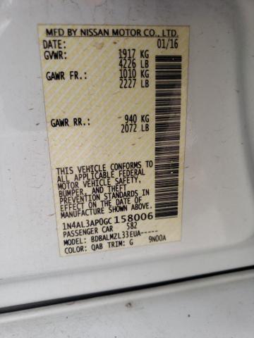 Photo 10 from auction – 2016 NISSAN ALTIMA 2.5 with VIN 1N4AL3AP0GC158006