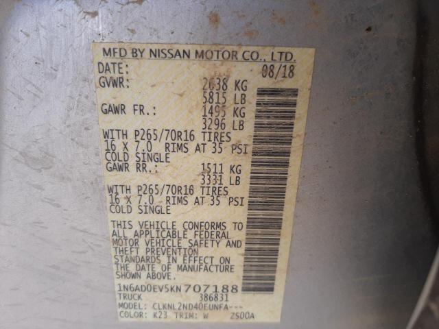Photo 10 from auction – 2019 NISSAN FRONTIER S with VIN 1N6AD0EV5KN707188