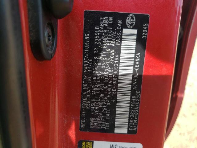 Photo 10 from auction – 2007 TOYOTA CAMRY CE with VIN 4T1BE46K87U093164