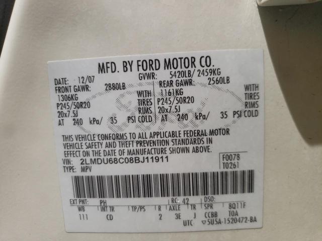 Photo 10 from auction – 2008 LINCOLN MKX with VIN 2LMDU68C08BJ11911
