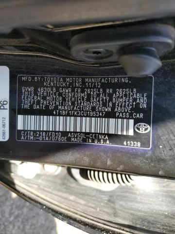 Zdjęcie 10 z aukcji – 2012 TOYOTA CAMRY BASE z VIN 4T1BF1FK3CU195347