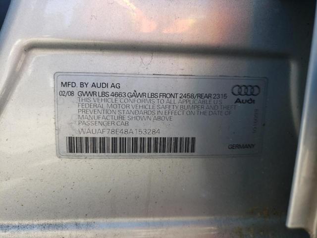 Photo 10 from auction – 2008 AUDI A4 2.0T with VIN WAUAF78E48A153284