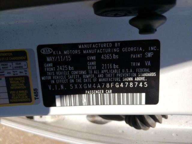 Photo 10 from auction – 2015 KIA OPTIMA LX with VIN 5XXGM4A78FG478745
