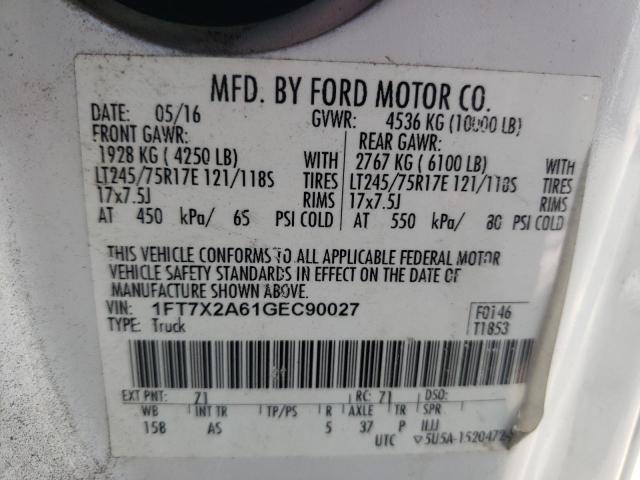 Photo 10 from auction – 2016 FORD F250 SUPER with VIN 1FT7X2A61GEC90027
