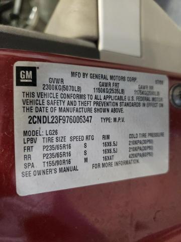 Photo 10 from auction – 2007 CHEVROLET EQUINOX LS with VIN 2CNDL23F976006347