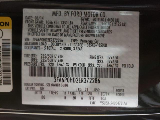 Photo 10 from auction – 2014 FORD FUSION SE with VIN 3FA6P0HD2ER372286
