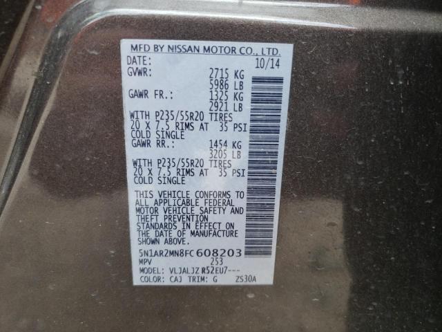 Photo 10 from auction – 2015 NISSAN PATHFINDER with VIN 5N1AR2MN8FC608203