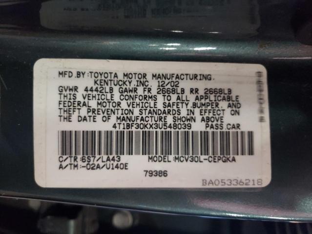 Photo 10 from auction – 2003 TOYOTA CAMRY LE with VIN 4T1BF30KX3U548039