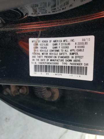 Photo 10 from auction – 2014 HONDA ACCORD EXL with VIN 1HGCR2F88EA006966