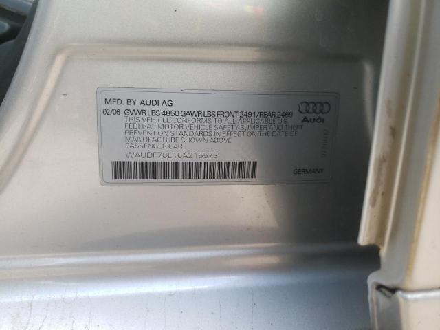 Photo 10 from auction – 2006 AUDI A4 2.0T QU with VIN WAUDF78E16A215573