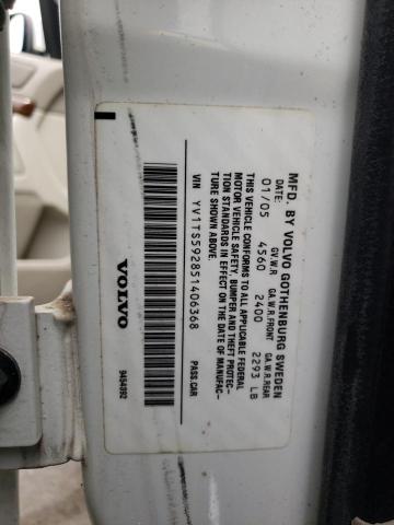 Photo 10 from auction – 2005 VOLVO S80 2.5T with VIN YV1TS592851406368