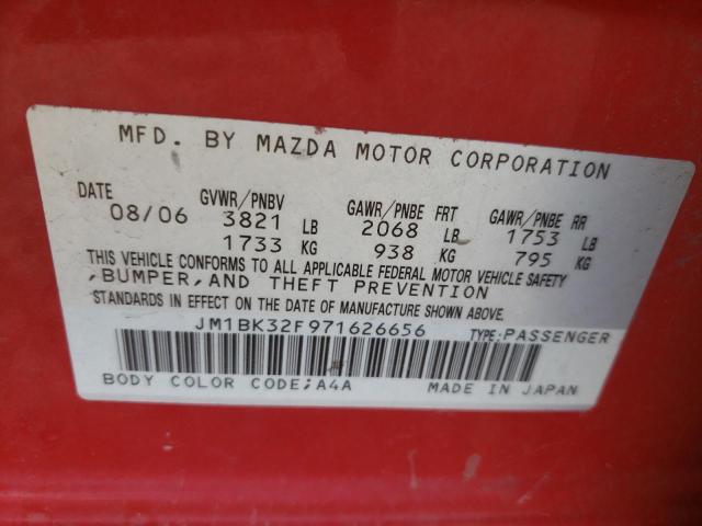 Photo 10 from auction – 2007 MAZDA 3 I with VIN JM1BK32F971626656