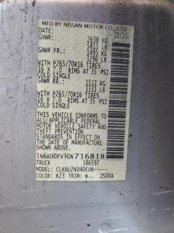 Photo 10 from auction – 2016 NISSAN FRONTIER S with VIN 1N6AD0EV3GN716818