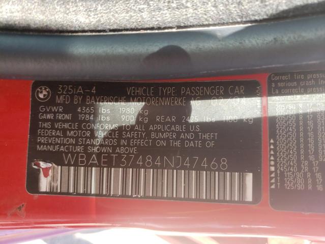 Photo 10 from auction – 2004 BMW 325 I with VIN WBAET37484NJ47468