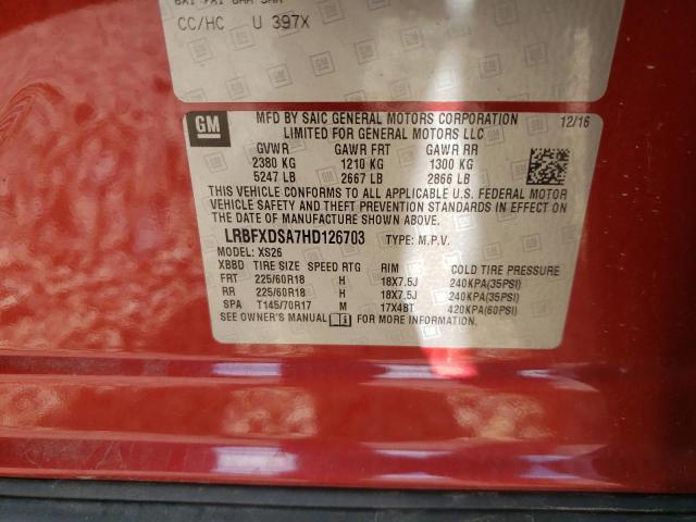 Photo 10 from auction – 2017 BUICK ENVISION E with VIN LRBFXDSA7HD126703