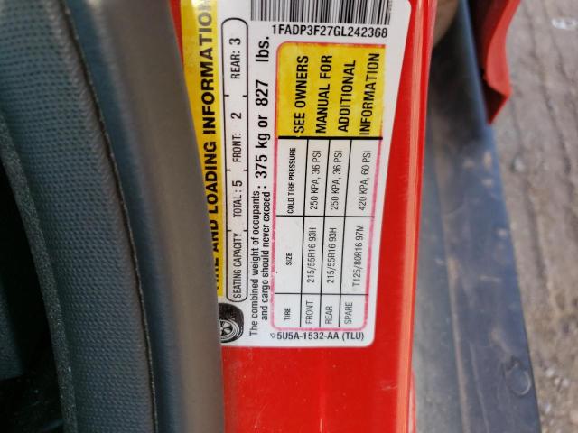 Photo 10 from auction – 2016 FORD FOCUS SE with VIN 1FADP3F27GL242368