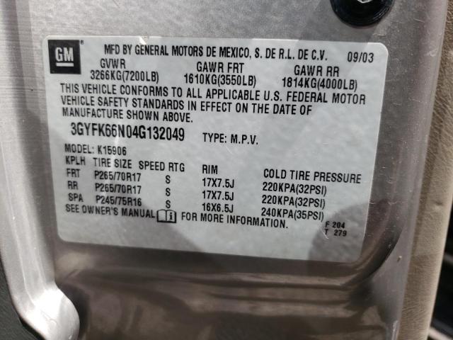 Photo 10 from auction – 2004 CADILLAC ESCALADE E with VIN 3GYFK66N04G132049