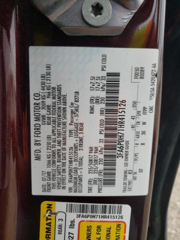 Photo 10 from auction – 2017 FORD FUSION SE with VIN 3FA6P0H71HR415126