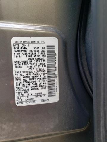 Photo 10 from auction – 2011 INFINITI FX35 with VIN JN8AS1MU2BM711636