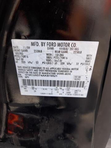 Photo 10 from auction – 2010 FORD ESCAPE XLT with VIN 1FMCU0D74AKB19521