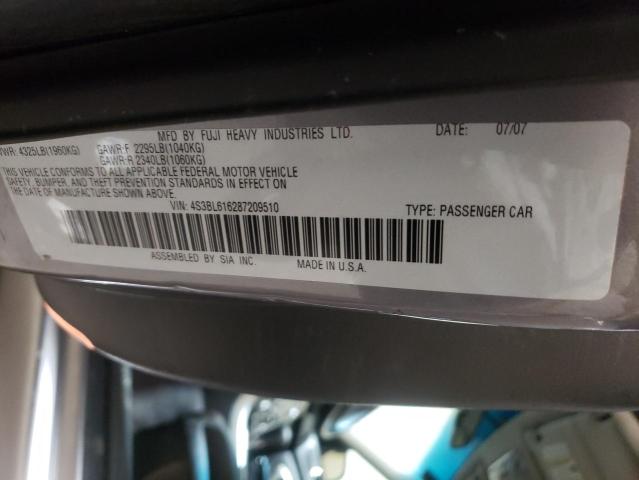Photo 10 from auction – 2008 SUBARU LEGACY 2.5 with VIN 4S3BL616287209510