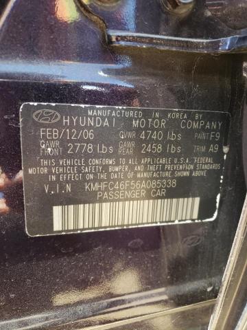 Photo 10 from auction – 2006 HYUNDAI AZERA SE with VIN KMHFC46F56A085338