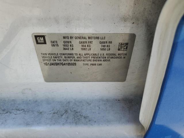 Photo 10 from auction – 2016 CHEVROLET SONIC LS with VIN 1G1JA6SH7G4105928