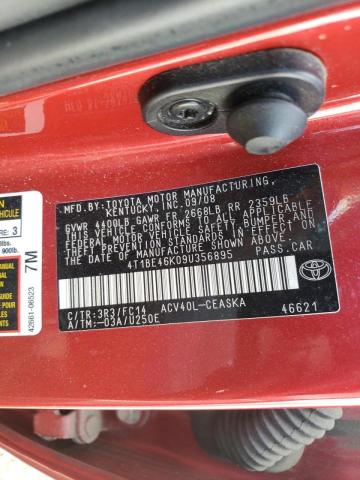 Photo 10 from auction – 2009 TOYOTA CAMRY BASE with VIN 4T1BE46K09U356895