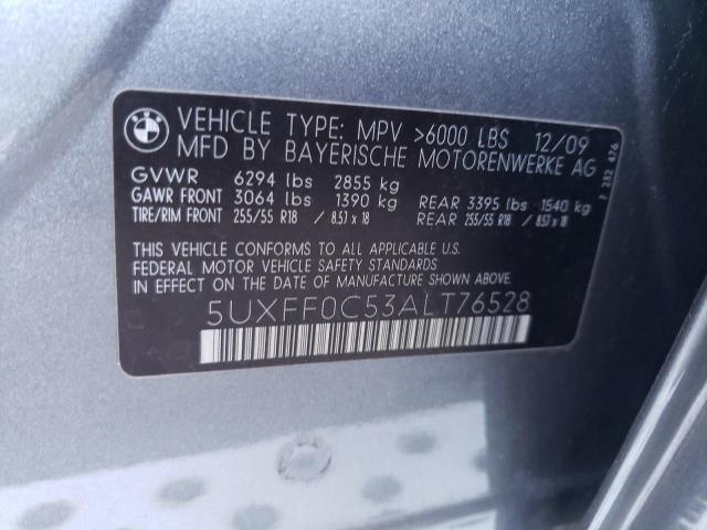 Photo 10 from auction – 2010 BMW X5 XDRIVE3 with VIN 5UXFF0C53ALT76528