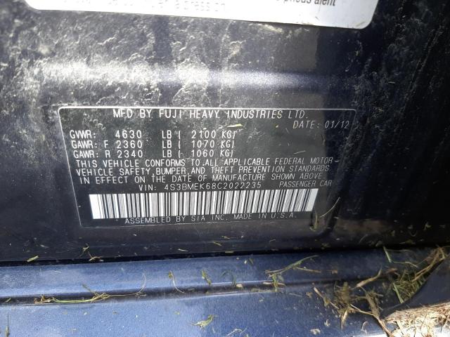 Photo 10 from auction – 2012 SUBARU LEGACY with VIN 4S3BMEK68C2022235