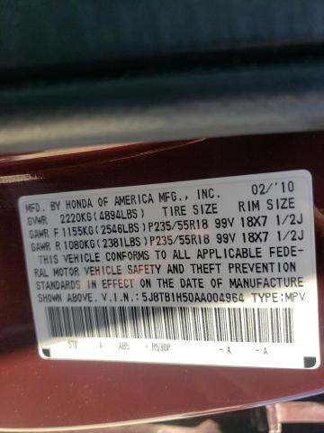 Photo 10 from auction – 2010 ACURA RDX TECHNO with VIN 5J8TB1H50AA004964
