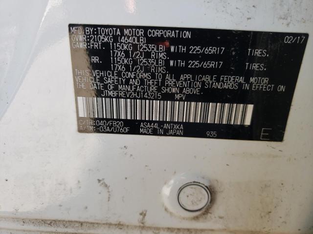 Photo 10 from auction – 2017 TOYOTA RAV4 LE with VIN JTMBFREV2HJ143215