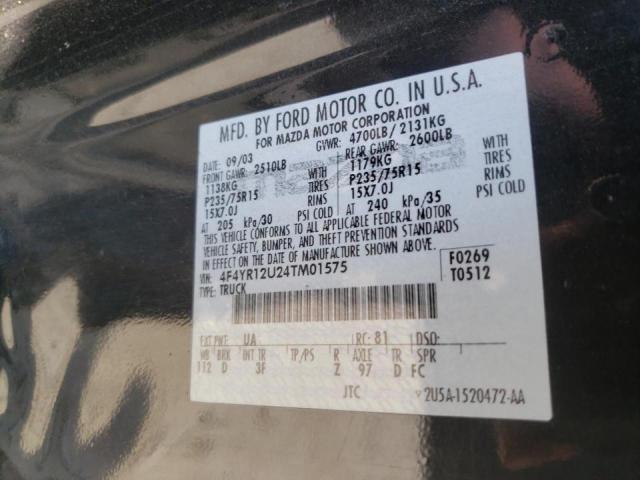 Photo 10 from auction – 2004 MAZDA B3000 with VIN 4F4YR12U24TM01575