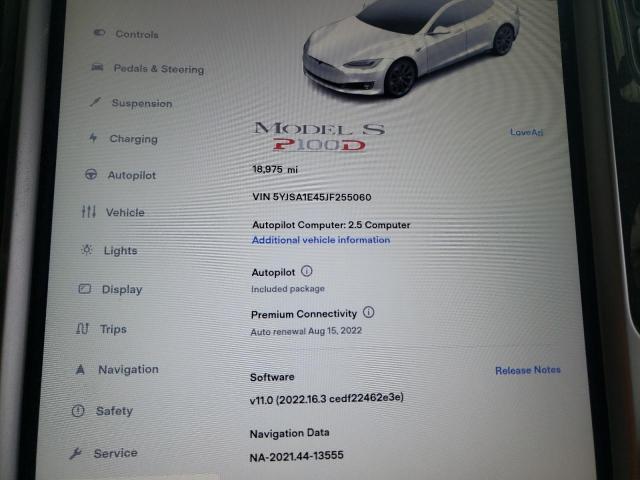 Photo 8 from auction – 2018 TESLA MODEL S with VIN 5YJSA1E45JF255060