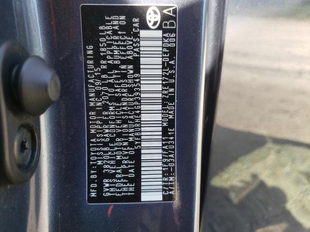 Photo 10 from auction – 2016 TOYOTA COROLLA L with VIN 5YFBURHE4GP393549