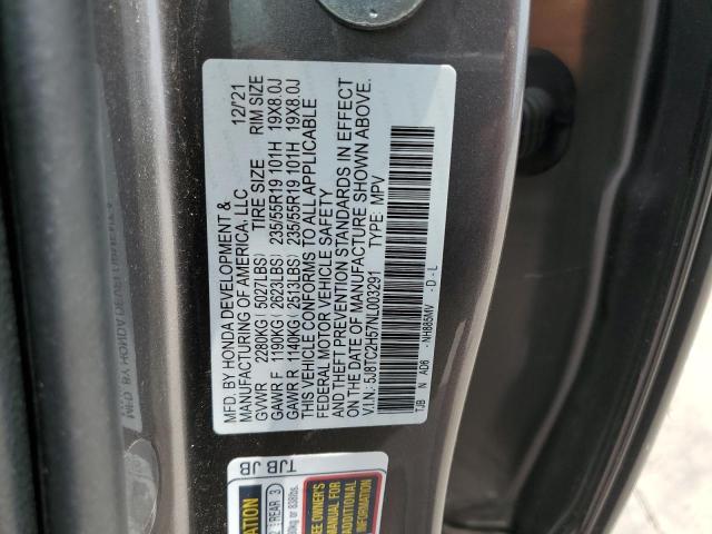 Photo 10 from auction – 2022 ACURA RDX TECHNO with VIN 5J8TC2H57NL003291