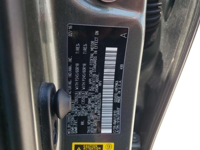 Photo 10 from auction – 2016 TOYOTA HIGHLANDER with VIN 5TDJKRFH0GS257604