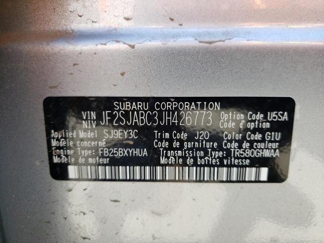 Photo 10 from auction – 2018 SUBARU FORESTER 2 with VIN JF2SJABC3JH426773