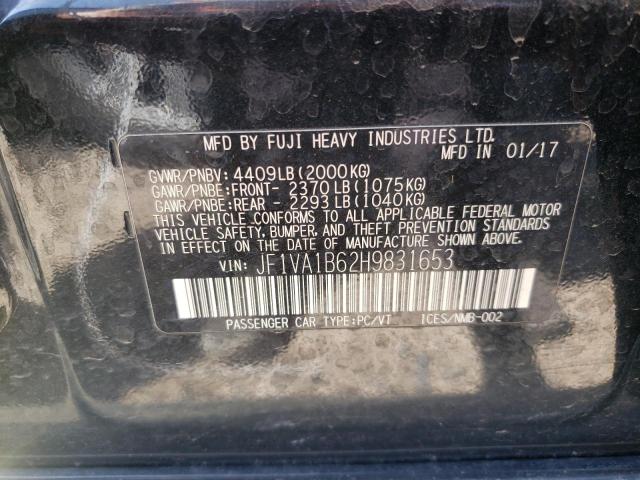 Photo 10 from auction – 2017 SUBARU WRX with VIN JF1VA1B62H9831653