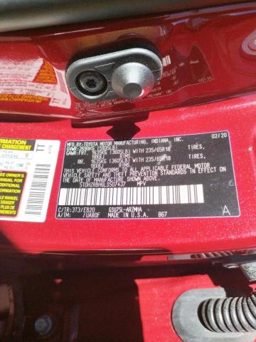 Photo 10 from auction – 2020 TOYOTA HIGHLANDER with VIN 5TDHZRBH6LS507437