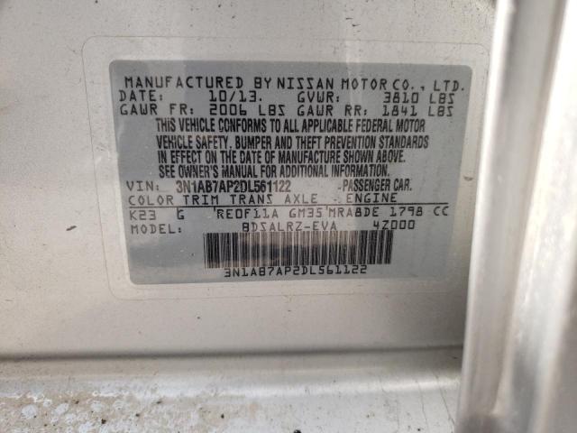 Photo 10 from auction – 2013 NISSAN SENTRA S with VIN 3N1AB7AP2DL561122