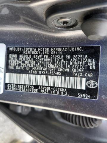 Photo 10 from auction – 2014 TOYOTA CAMRY L with VIN 4T1BF1FK4EU827405