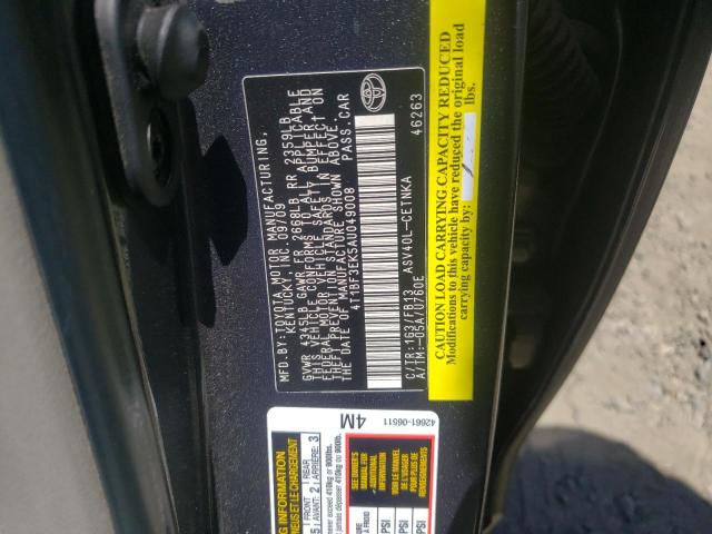 Photo 10 from auction – 2010 TOYOTA CAMRY BASE with VIN 4T1BF3EK5AU049008