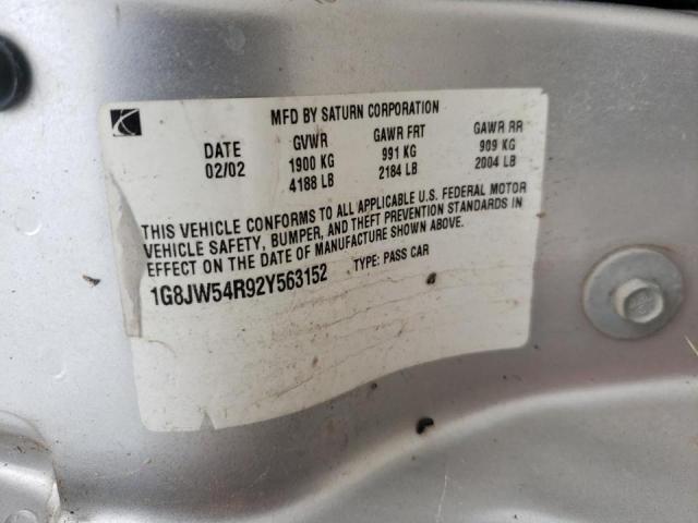 Photo 10 from auction – 2002 SATURN L300 with VIN 1G8JW54R92Y563152