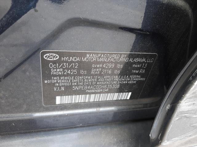 Photo 10 from auction – 2013 HYUNDAI SONATA GLS with VIN 5NPEB4AC0DH635308