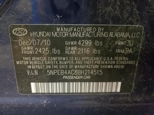 Photo 10 from auction – 2011 HYUNDAI SONATA GLS with VIN 5NPEB4AC8BH214515