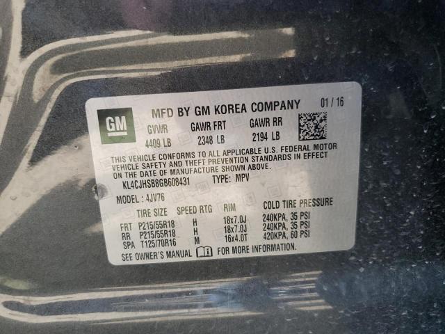 Photo 10 from auction – 2016 BUICK ENCORE PRE with VIN KL4CJHSB8GB608431