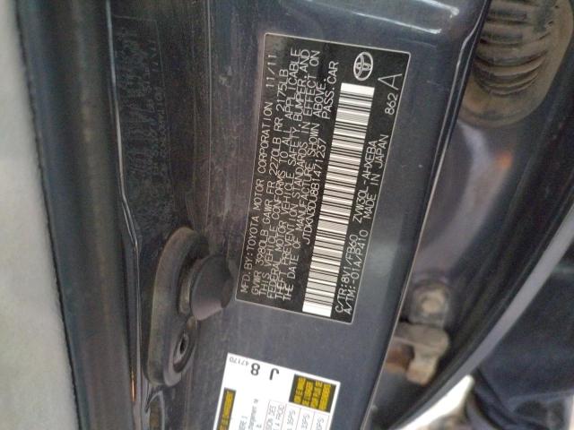 Photo 10 from auction – 2011 TOYOTA PRIUS with VIN JTDKN3DU8B1471237
