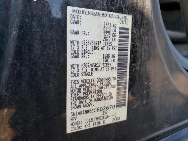 Photo 10 from auction – 2012 NISSAN PATHFINDER with VIN 5N1AR1NB6CC602670